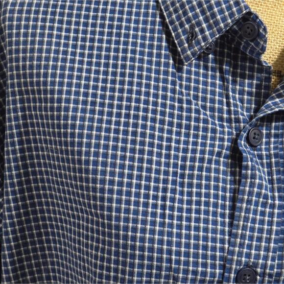Columbia Blue Checkered Plaid Mens Button-Up Shirt Size Large - Picture 4 of 6